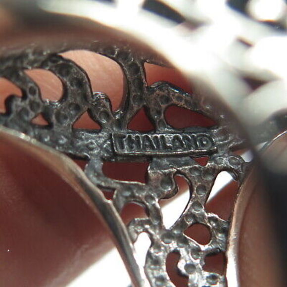 925 Sterling Silver Vintage Floral Swirl Dome Ring Size 8 - Picture 6 of 9